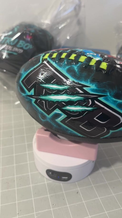 custom football team logo — actual video still from Party with Franchesca