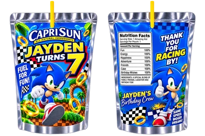 Personalized Jayden Capri Sun juice pouch front and back