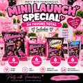 Mini Launch Special with 6 chip bags, 6 Rice Krispies treats, 6 Goldfish favors, and 6 Capri Sun juice pouches